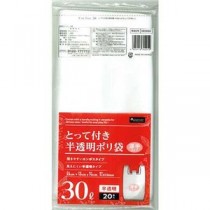 【まとめ】 とって付ごみ袋半透明 30L 20枚 KB302H 【×5セット】