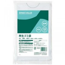 【まとめ】 再生ゴミ袋 透明 45L 10枚 N019J-45 【×10セット】