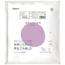 【まとめ】 asunowa再生ごみ袋LD70L 乳白半透明 10P 【×5セット】