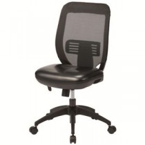 事務イス FCM-15L ブラック レザー張り