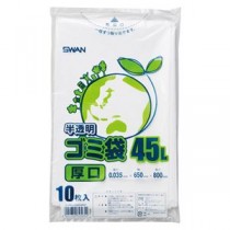（まとめ） シモジマ LDポリ#035厚口45L半透明 10枚 006604881 【×5セット】