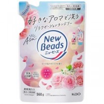 （まとめ）花王 ニュービーズ ローズ＆マグノリア 詰替560g（×5セット）
