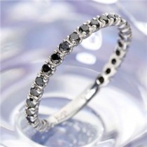 0.5ctブラックダイヤリング 指輪  エタニティリング 11号