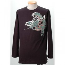 語れる立体和柄ロングTシャツ S-1670／緑龍 LL(NP)