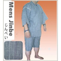 メンズ甚平【しじら銀糸・鼠色】Mサイズ　 jinbei ジンベイ