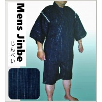 メンズ甚平(じんべい)【しじら銀糸・黒色】 Lサイズ