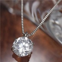 プラチナ Pt0.5ct ダイヤモンドペンダント/ネックレス 【鑑別付き】