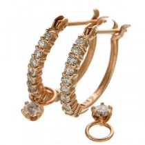 ダイヤハーフエタニティ計0.3ct ダイヤモンドピアス PINKGOLD