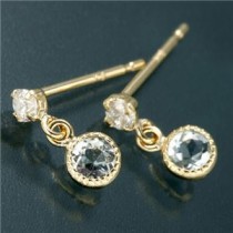 Amelie Monchouchouアンティーク調バースデイピアス 3月アクアマリン