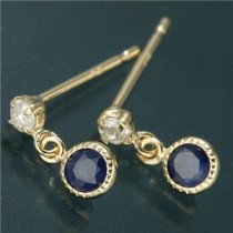 Amelie Monchouchouアンティーク調バースデイピアス 9月サファイア