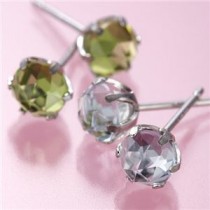 K18WGローズカットピアス ブルートパーズ