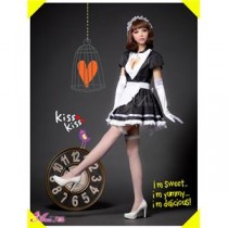メイド服 コスプレ ウェイトレス 黒 白 z1173 コスチューム 衣装