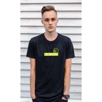VERY THANKS MUCKY 　BOXロゴTshirt 　black/neonyellow：size[S]