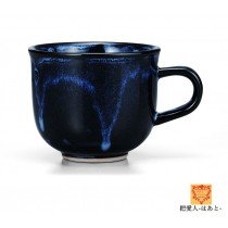 ティーカップ 　会津流紋焼 【ブルー 】陶器