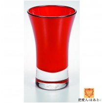 フリーグラス【清酒杯】　朱　漆塗りグラス