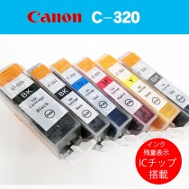 Canonプリンター互換インク 箱なしバルク品 インク残量ICチップ搭載！6色セット！C-320/C321 PIXUS MP980 MP990等