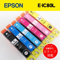EPSONプリンター互換インク 箱なしバルク品 インク残量ICチップ搭載！6色セット！E-IC80L EP-707A EP-977A3 EP-807AW EP-807AB EP-807AR等 