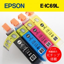 EPSONプリンター互換インク 箱なしバルク品 インク残量ICチップ搭載！4色セット！E-69L/ PX-405A PX-045A PX-046A PX-435A PX-436A PX-505F PX-535F PX-105等