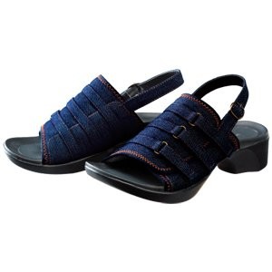 【足に優しいサンダル】アーチサポートサンダル バックベルト付き　【ブルーデニム】Lサイズ（24.5～25.5cm ）