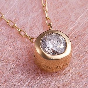 K18YG 0.1ｃｔダイヤモンドフクリンペンダント