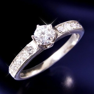 Pt100 ハーフエタ二ティープリンセスリング 17号