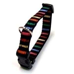 岡野製作所 ストライプカラー #20 マルチブラック【ペット用品】【首輪】
