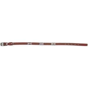 岡野製作所 Wレザーカラー ボーン S レッド【ペット用品】【首輪】