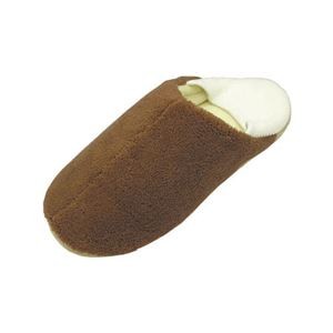 ほんわかほっこりルームシューズ 【L】 左右兼用 滑り止め付き (歩行補助用品/介護用品) ブラウン