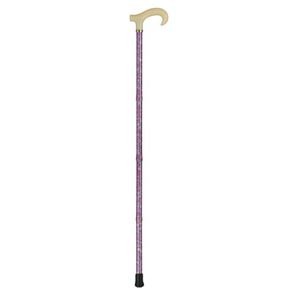 杖/花柄折りたたみステッキ アルミ 日本製 豊通オールライフ (歩行補助用品/介護用品) ピンク