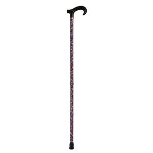 杖/花柄折りたたみステッキ アルミ 日本製 豊通オールライフ (歩行補助用品/介護用品) レッド(赤)