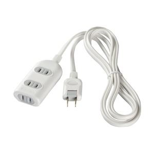 バッファロー（サプライ） 2ピン式電源タップ 3個口タイプ 雷サージ防止付 3m ホワイト BSTAPSG2330WH