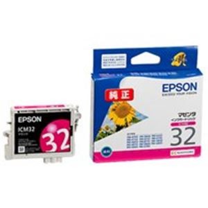 (業務用4セット) EPSON エプソン インクカートリッジ 純正 【ICM32】 マゼンタ