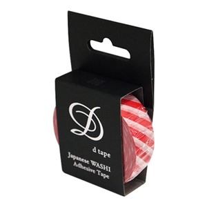 (業務用セット) 和紙マスキングテープD tape／ストライプ／15MM／レッド DT15-STRIPE-R【×20セット】