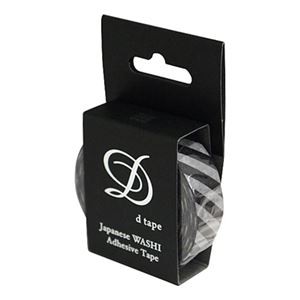 (業務用セット) 和紙マスキングテープD tape／ストライプ／15MM／ブラック DT15-STRIPE-BK【×20セット】