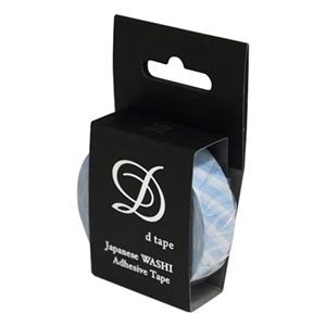 (業務用セット) 和紙マスキングテープD tape／ストライプ／15MM／ライトブルー DT15-STRIPE-LB【×20セット】
