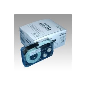 （まとめ） カシオ ネームランド用テープカートリッジ スタンダードテープ 8m 5巻入 XR-12WE-5P-E 白 黒文字 【×2セット】