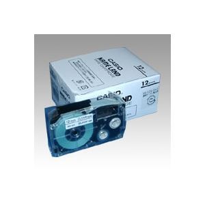 （まとめ） カシオ ネームランド用テープカートリッジ スタンダードテープ 8m 5巻入 XR-12X-5P-E 透明 黒文字 【×2セット】