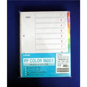 （まとめ） PPカラーインデックス 10組入 A4判タテ型（2穴） CR-ID-12×10 【×2セット】