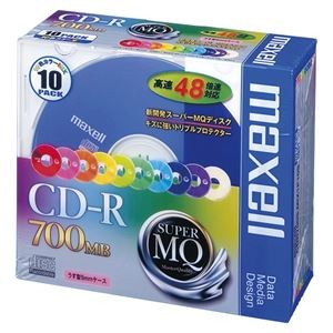 （まとめ） マクセル maxell PC DATA用 CD-R 2-48倍速対応 CDR700S.MIX1P10S ブルー レッド ピンク オレンジ イエロー ライム グリーン シアン パープル ホワイト 10枚入 【×3セット】