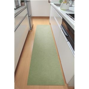 サンコー おくだけ吸着 キッチンマット90×240cm GR グリーン