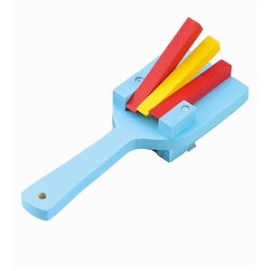 (まとめ)アーテック カラー鳴子/なるこ 【両面タイプ】 木製 裏表3連バチ付き ブルー(青) 【×30セット】
