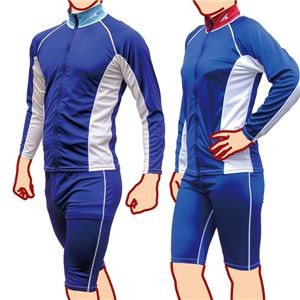 (まとめ)アーテック スイムジャンパーエース 【大 LL/3Lサイズ】 UVカット 色落ち防止加工 長め丈 ブルー(青) 【×5セット】