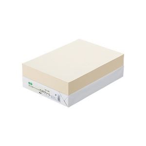 （まとめ） TANOSEE αエコカラーペーパーII A4 ライトクリーム 1冊（500枚） 【×5セット】