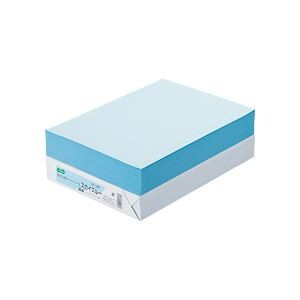 （まとめ） TANOSEE αエコカラーペーパーII A4 スカイブルー 1冊（500枚） 【×5セット】