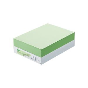 （まとめ） TANOSEE αエコカラーペーパーII A4 グリーン 1冊（500枚） 【×5セット】