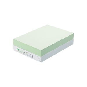 （まとめ） TANOSEE αエコカラーペーパーII B4 ライトグリーン 1冊（500枚） 【×5セット】