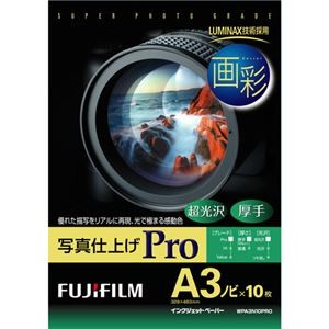 (まとめ) 富士フィルム FUJI 画彩 写真仕上げPro 超光沢 厚手 A3ノビ WPA3N10PRO 1冊(10枚) 【×2セット】