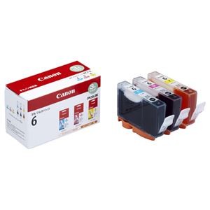 （まとめ） キヤノン Canon インクタンク BCI-6／3MP 3色マルチパック 1777B001 1箱（3個：各色1個） 【×3セット】
