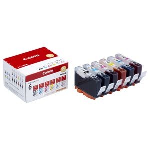 （まとめ） キヤノン Canon インクタンク BCI-6／6MP 6色マルチパック 1777B002 1箱（6個：各色1個） 【×3セット】