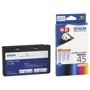 （まとめ） エプソン EPSON インクカートリッジ カラー（4色一体型） ICCL45 1個 【×3セット】